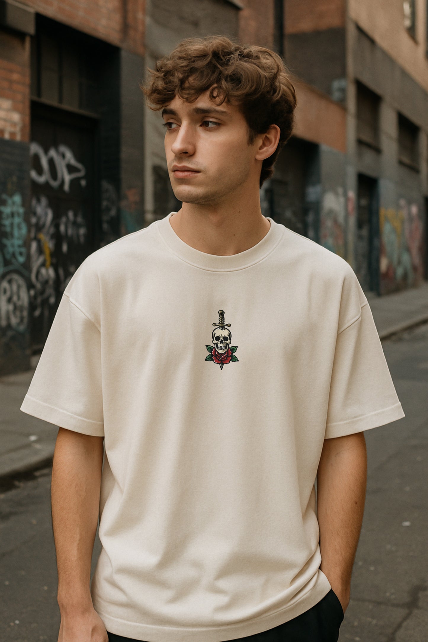 XOVIEN "Death Before Dishonor" Oversized T-Shirt – Off-White