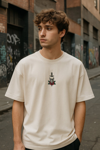 XOVIEN "Death Before Dishonor" Oversized T-Shirt – Off-White