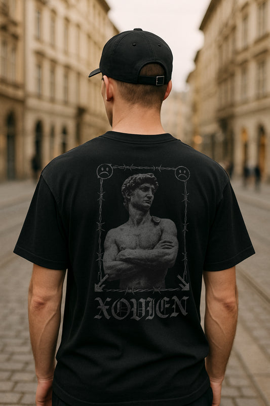 XOVIEN “Trapped in Time” Oversized Tee – Black